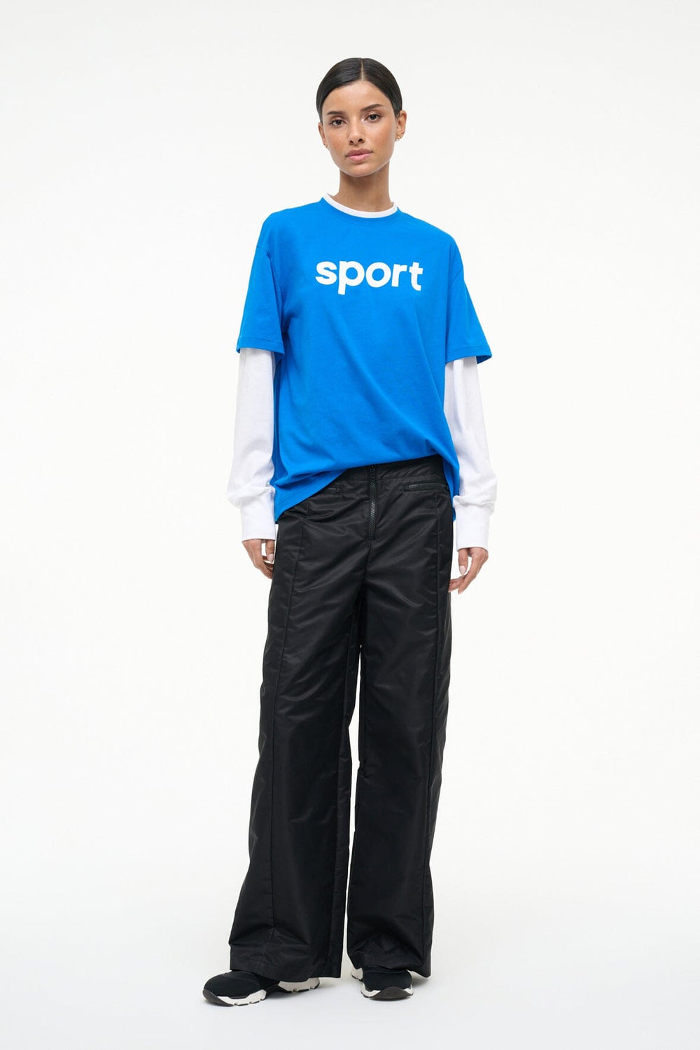 JUNIOR LONG SLEEVE TEE VARSITY BLUE WHITE