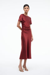 MARCEL SILK DRESS SANGRIA