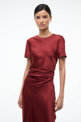 MARCEL SILK DRESS SANGRIA