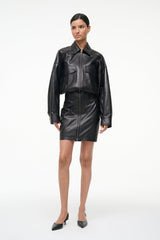 CLAUDETTE LEATHER DRESS BLACK