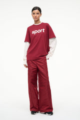 JUNIOR LONG SLEEVE TEE IVORY DEEP RED