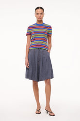 WEEKEND CREW TEE SPECTRUM STRIPE
