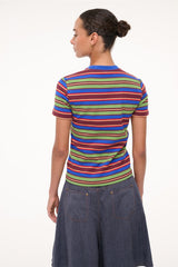 WEEKEND CREW TEE SPECTRUM STRIPE