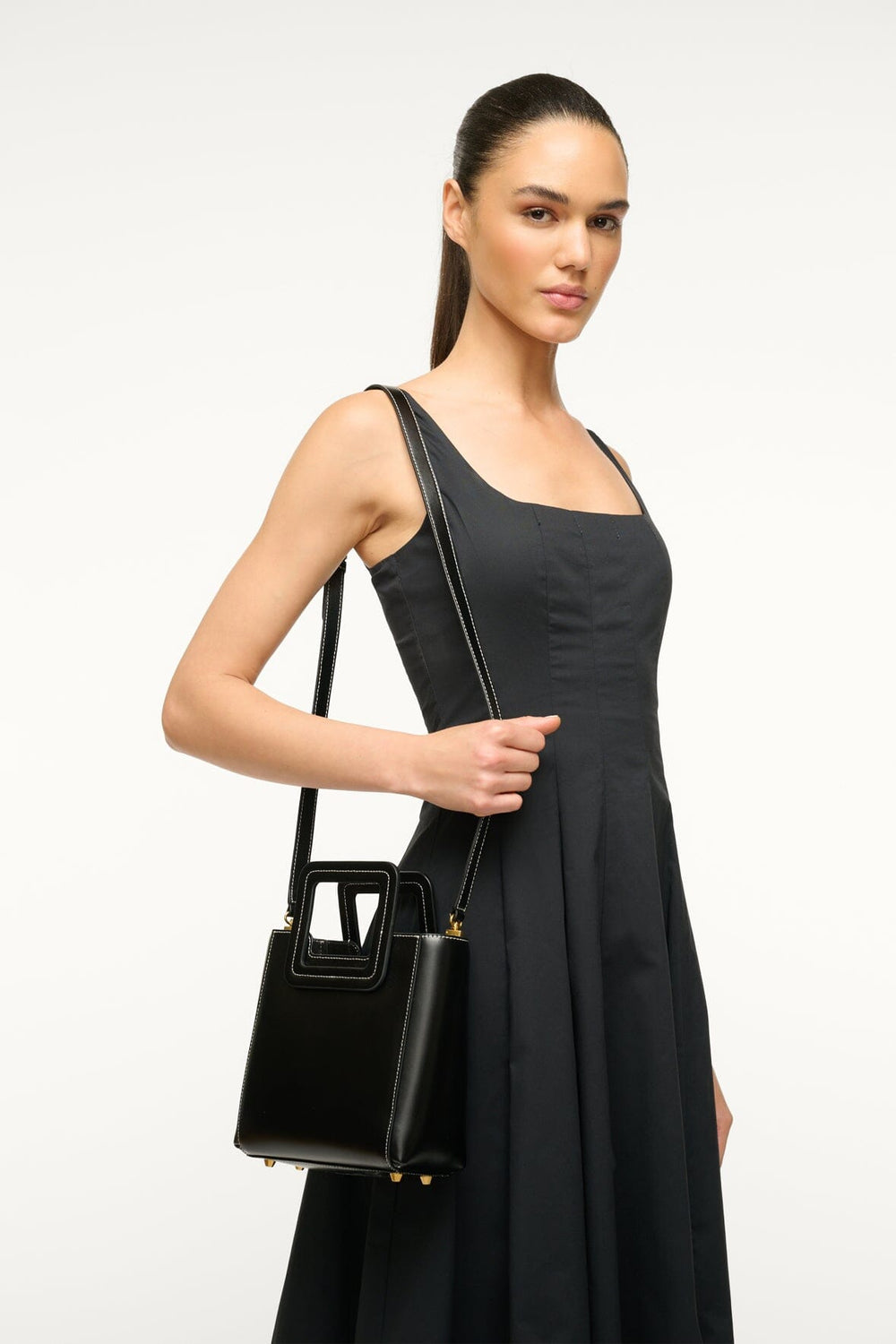 MINI SHIRLEY LEATHER BAG BLACK