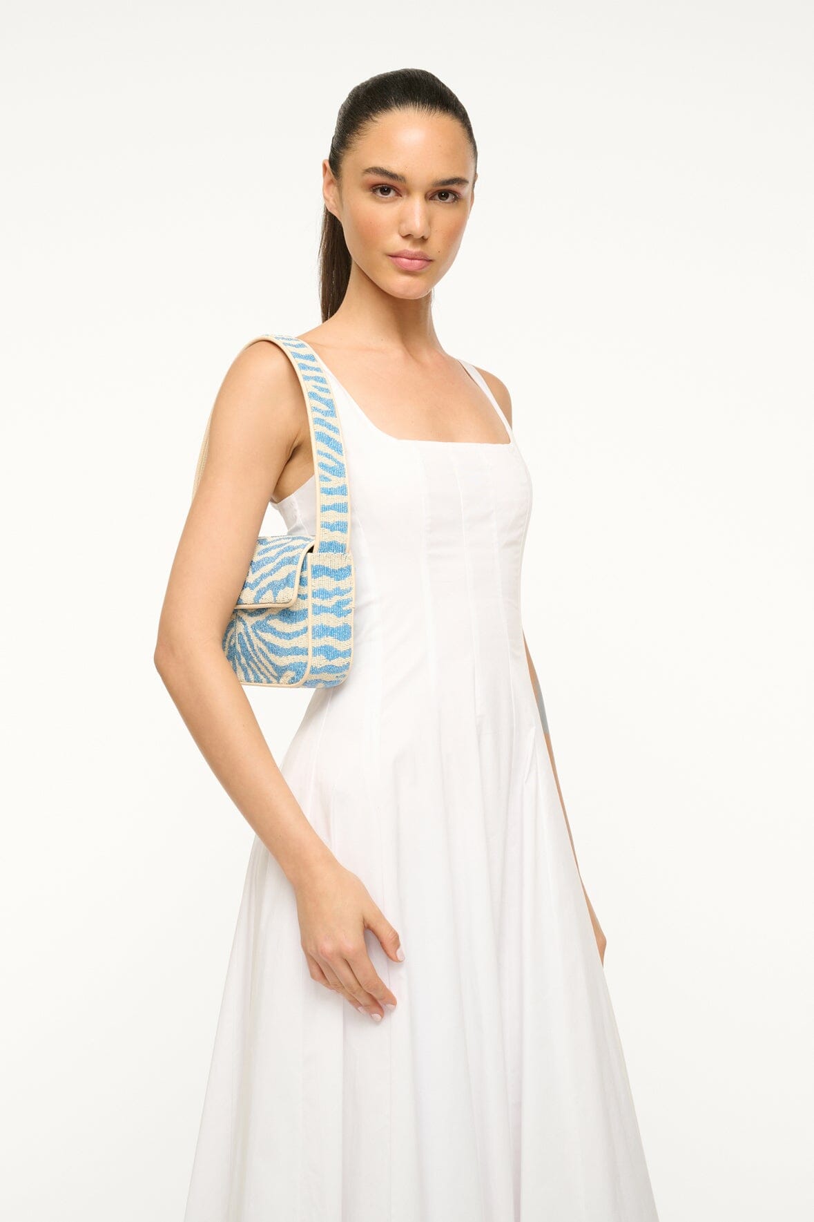 TOMMY BEADED BAG LIGHT BLUE CREAM