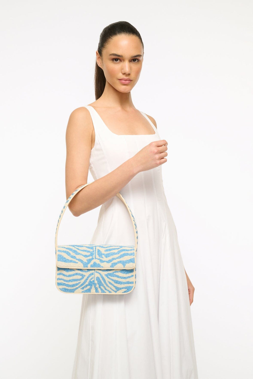 TOMMY BEADED BAG LIGHT BLUE CREAM