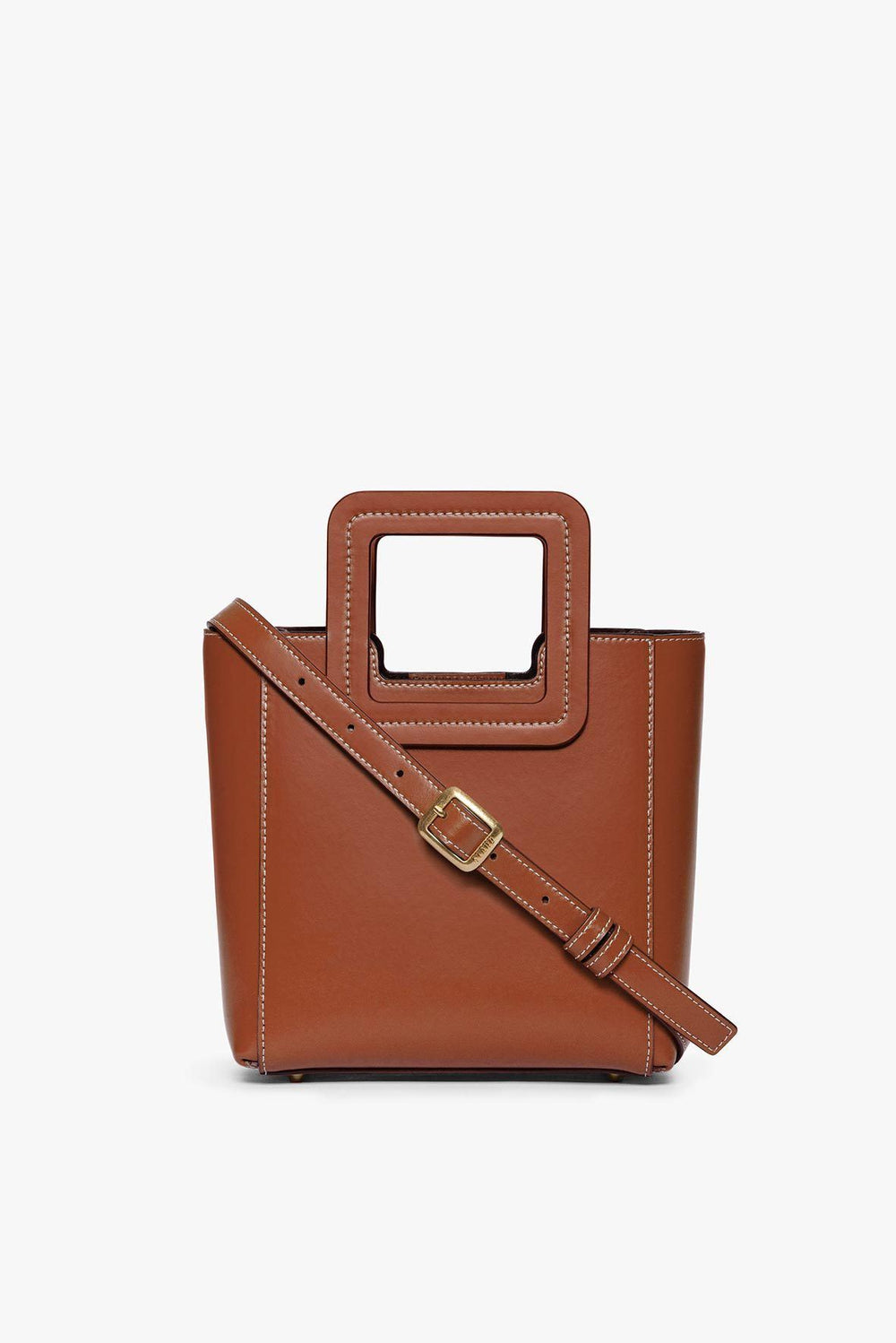 MINI SHIRLEY LEATHER BAG SADDLE