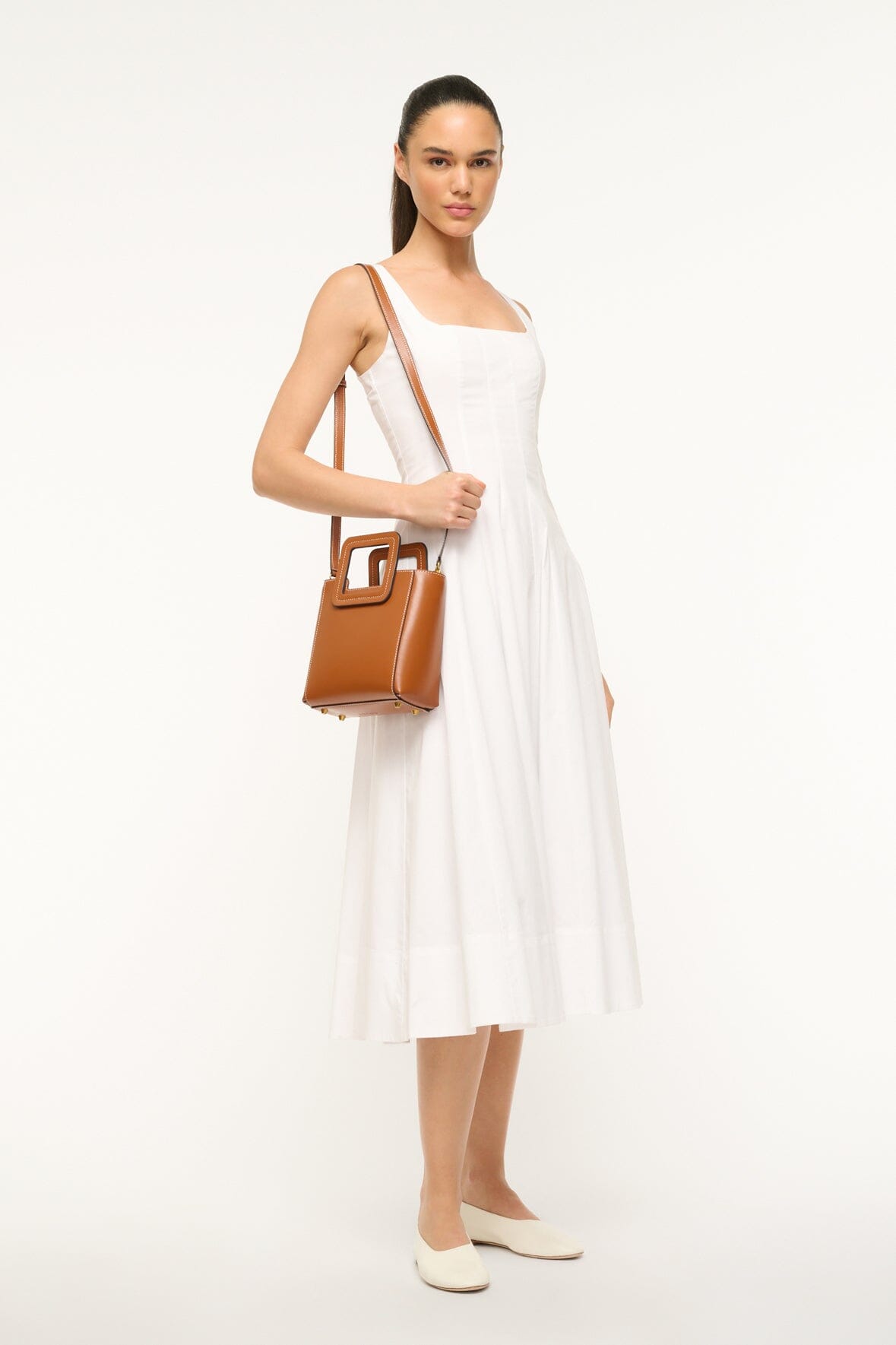 MINI SHIRLEY LEATHER BAG SADDLE