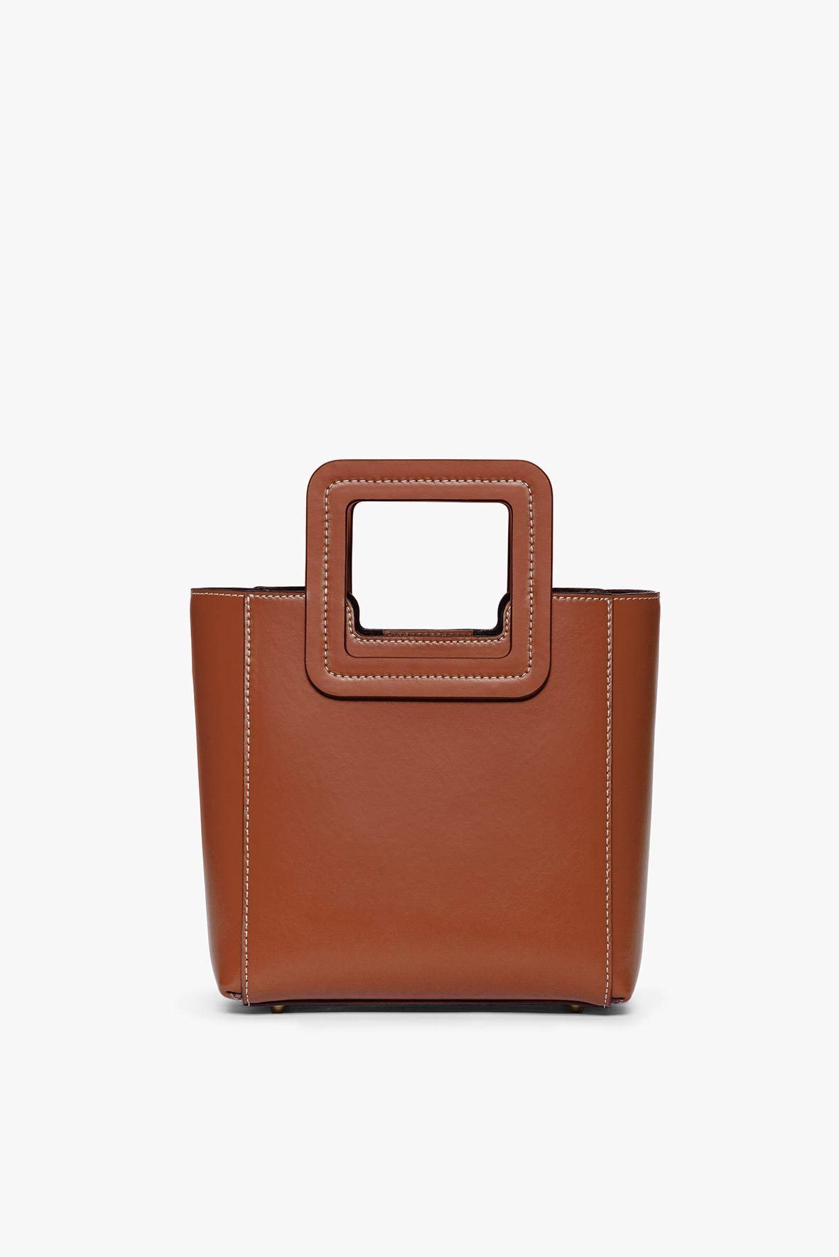 MINI SHIRLEY LEATHER BAG SADDLE