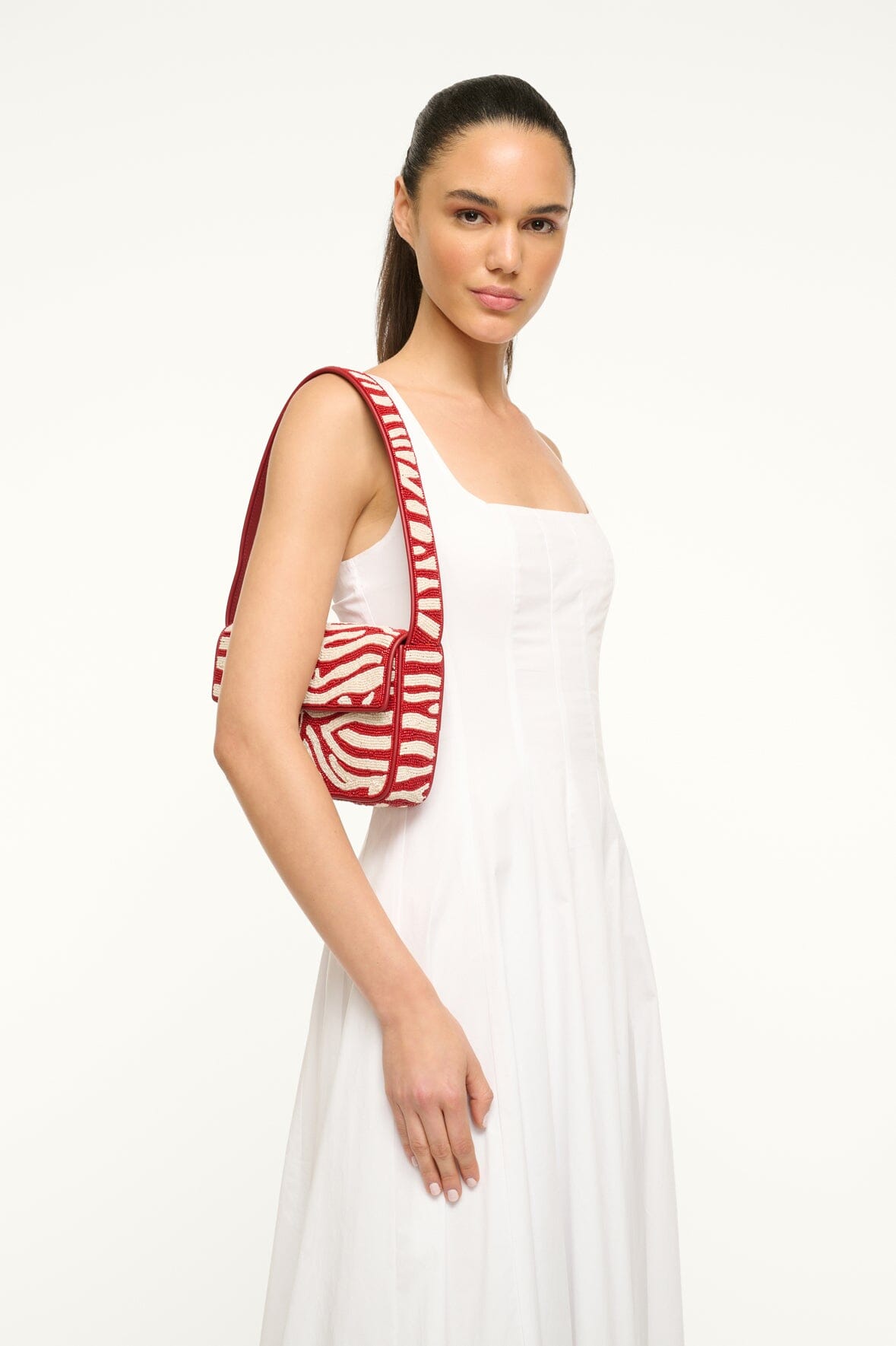 TOMMY BEADED BAG SCARLET WHITE