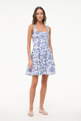 MINI WELLS DRESS BLUE TOILE