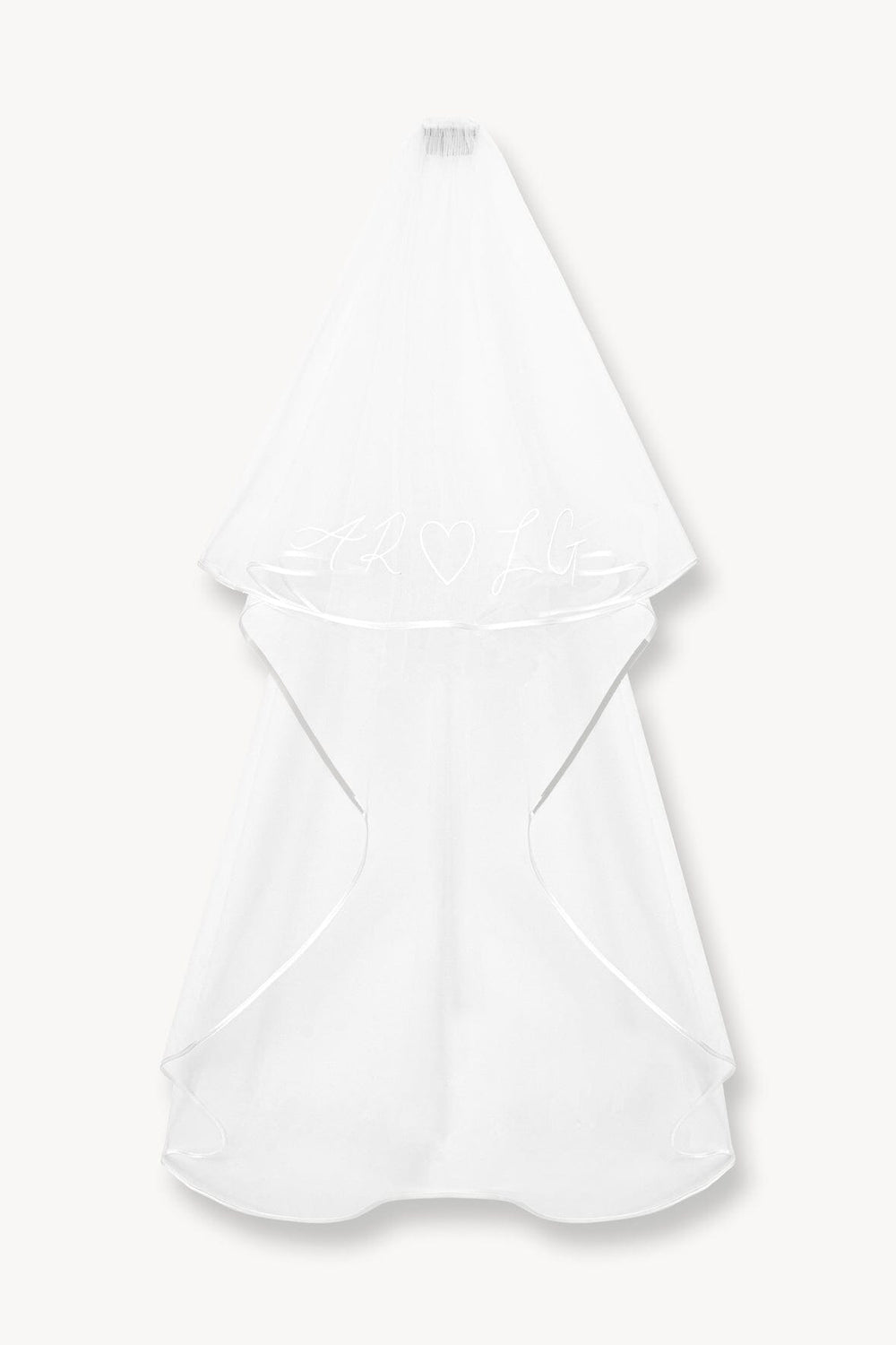 CUSTOM EMBROIDERED INITIALS VEIL