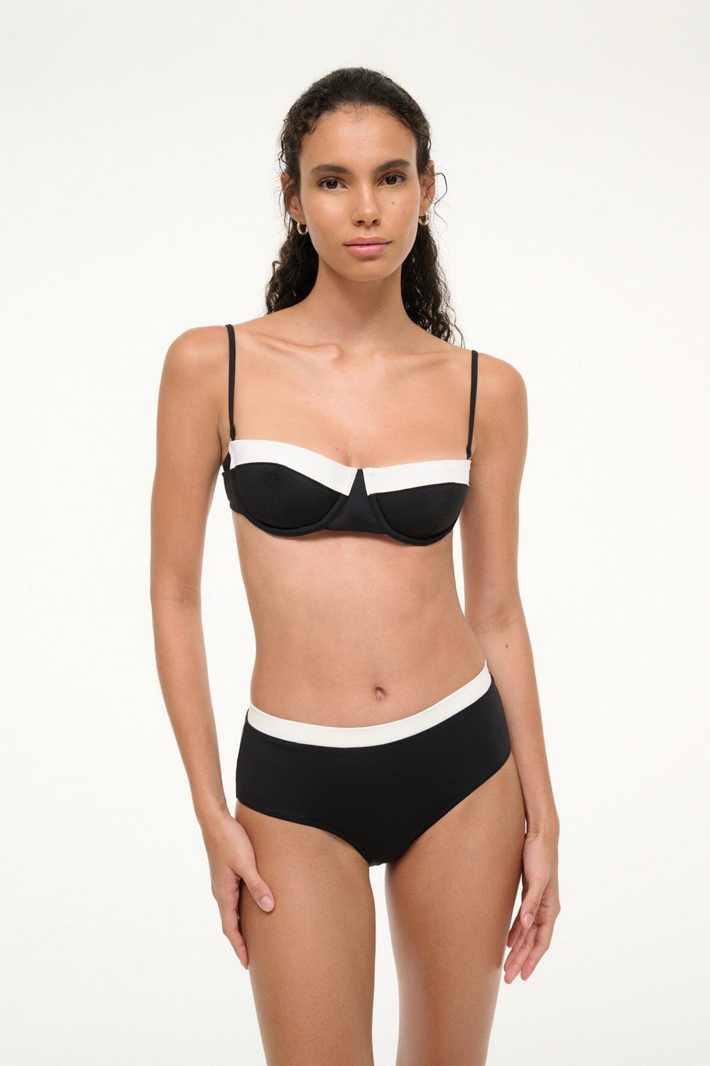 JO BALCONETTE BIKINI TOP BLACK WHITE