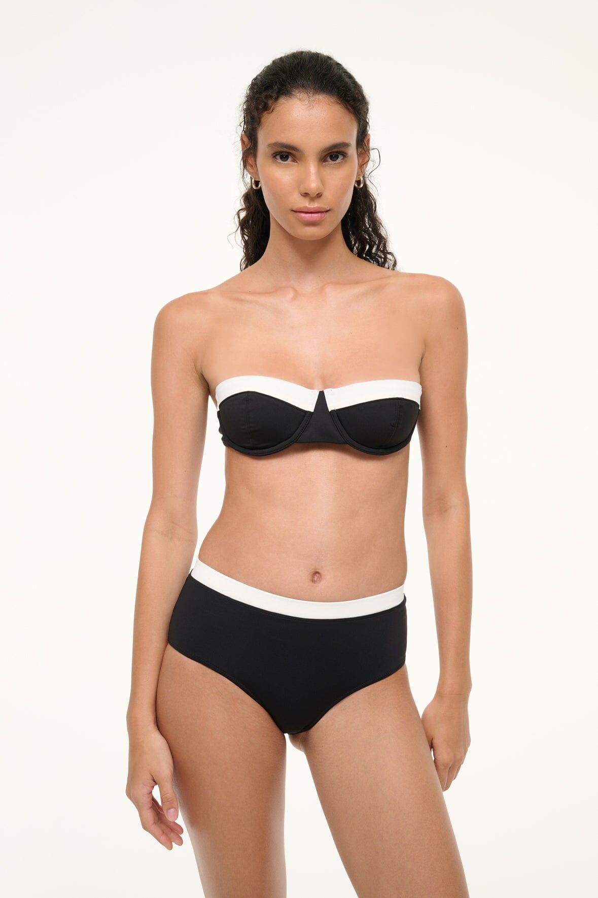 JO BALCONETTE BIKINI TOP BLACK WHITE