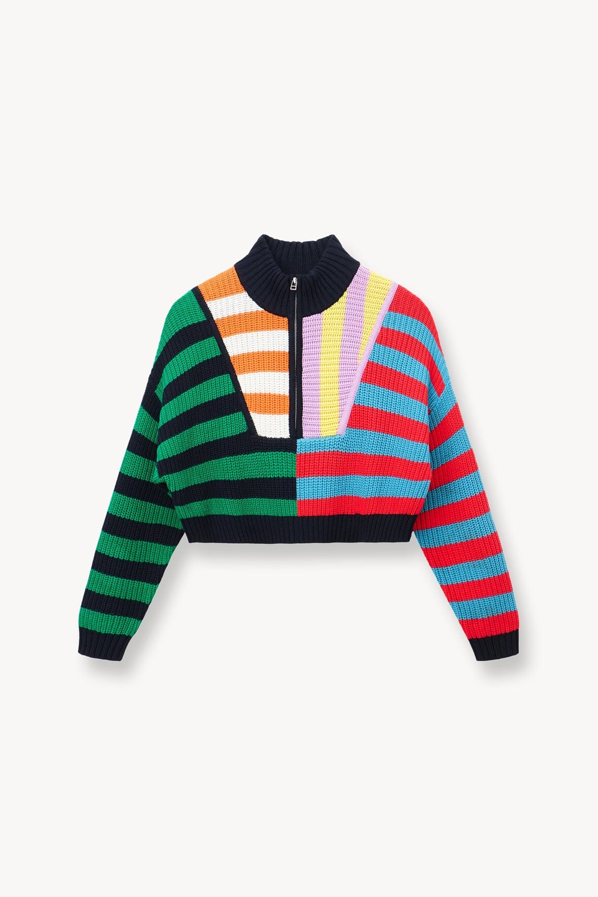 CROPPED HAMPTON SWEATER CABANA STRIPE MULTI