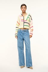 CROPPED HAMPTON SWEATER CREAM RAINBOW MULTI