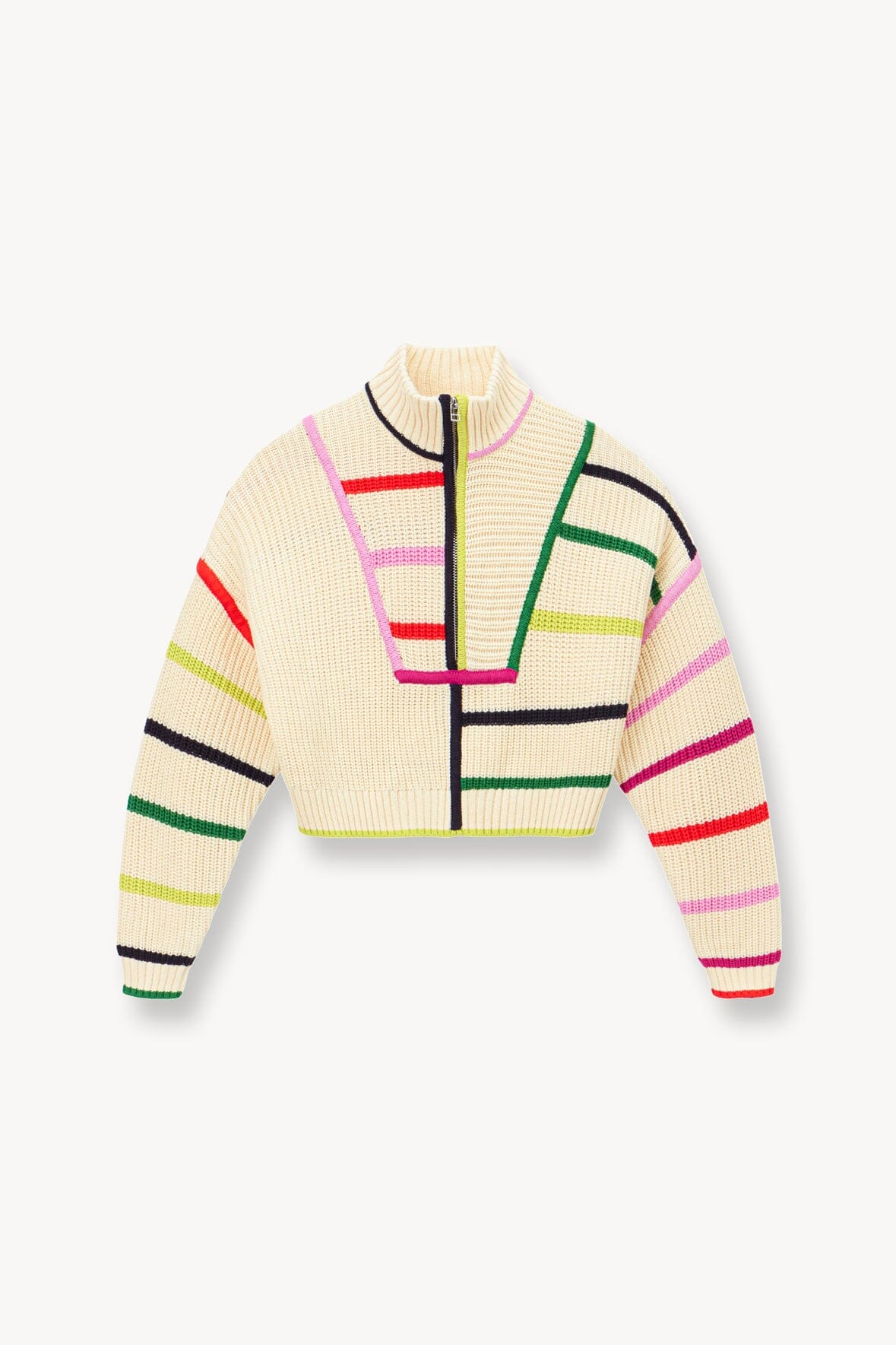 CROPPED HAMPTON SWEATER CREAM RAINBOW MULTI