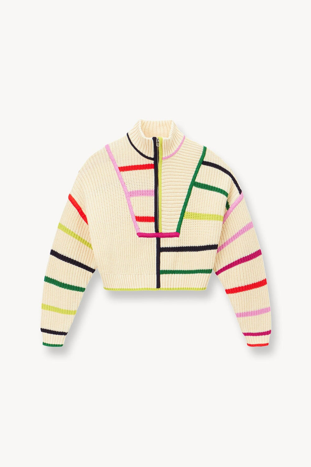 CROPPED HAMPTON SWEATER CREAM RAINBOW MULTI