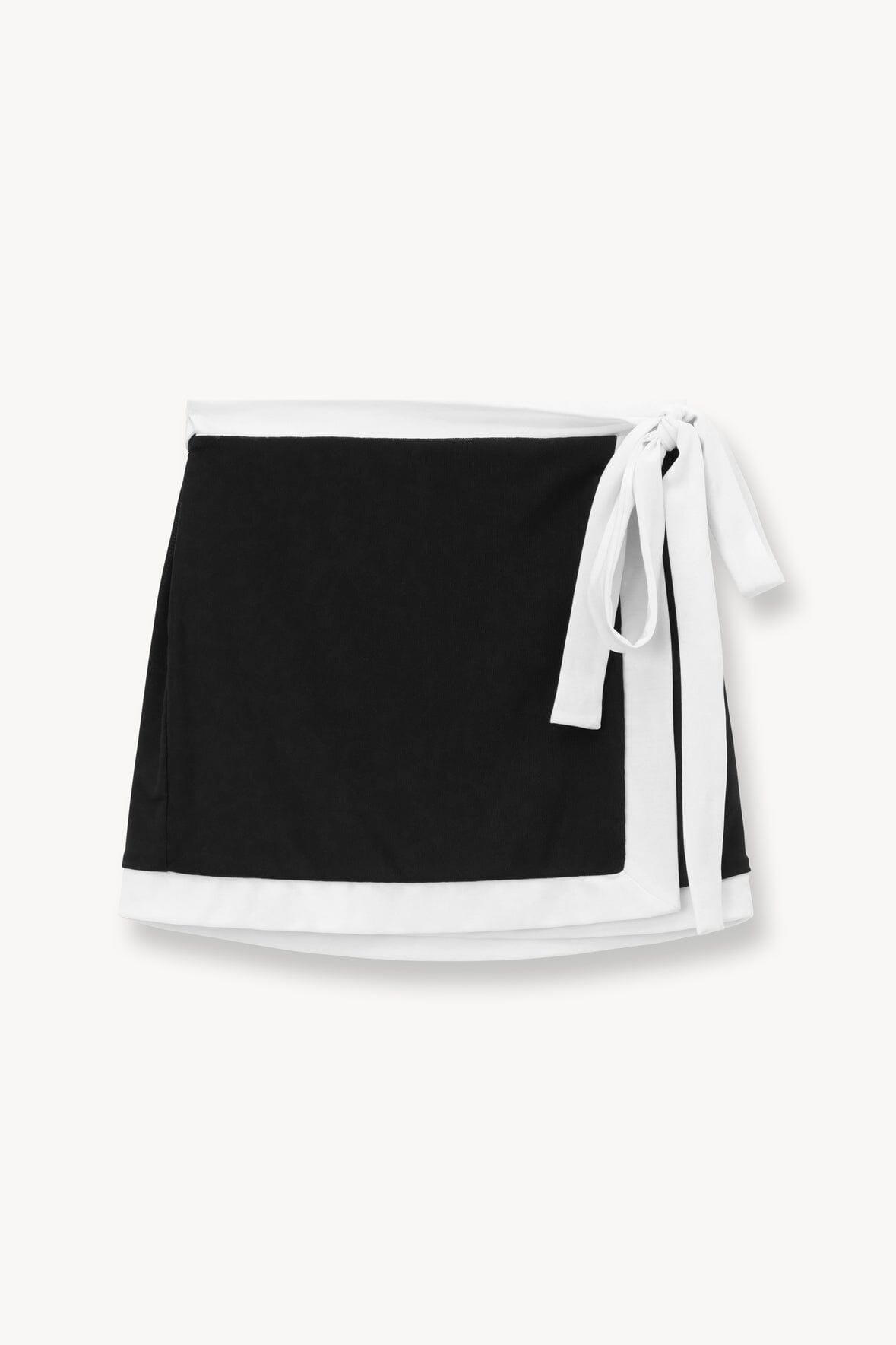 GRETCHEN MINI WRAP SKIRT BLACK WHITE
