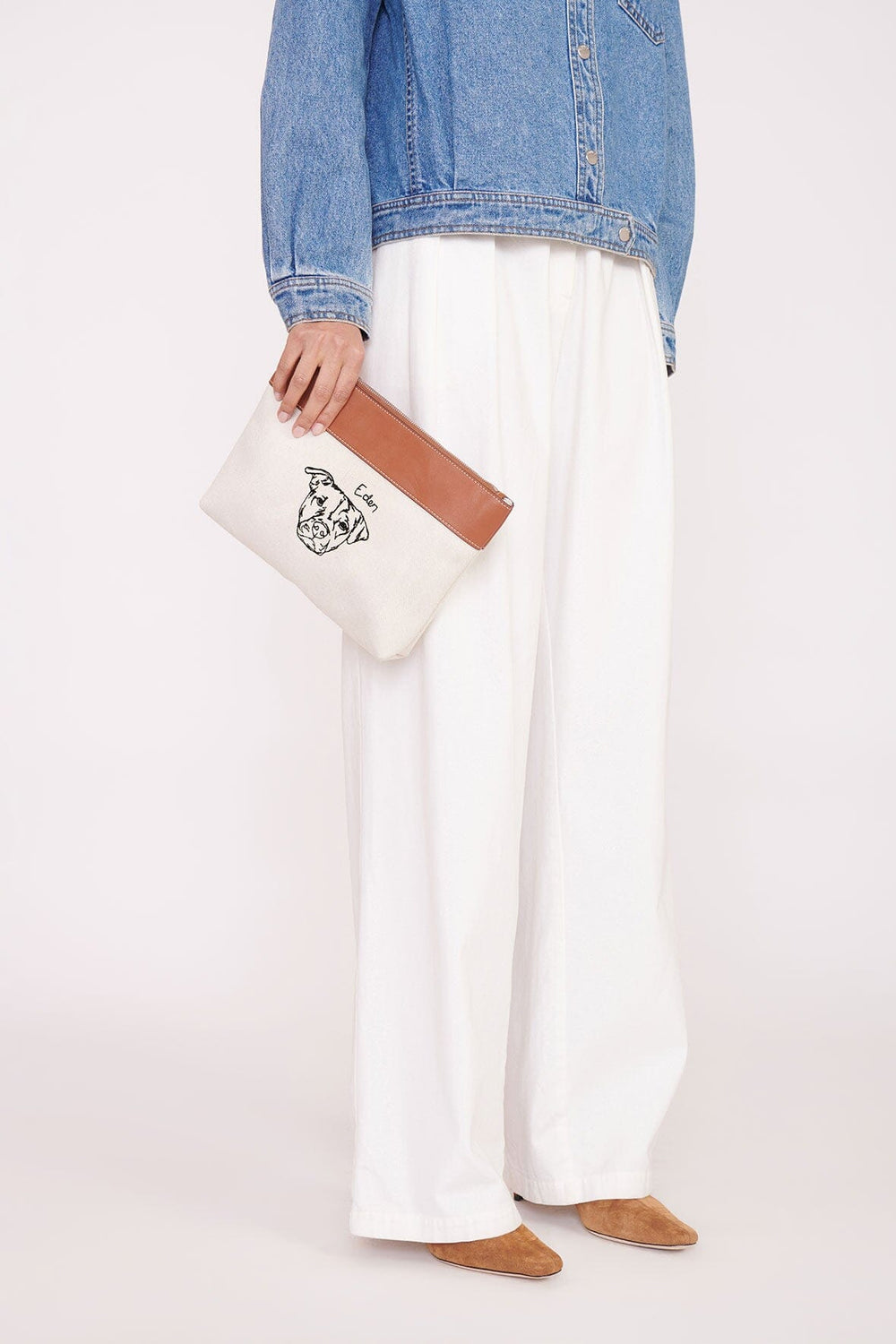 C.BONZ CUSTOM DUCKIE ZIP POUCH CREAM TAN