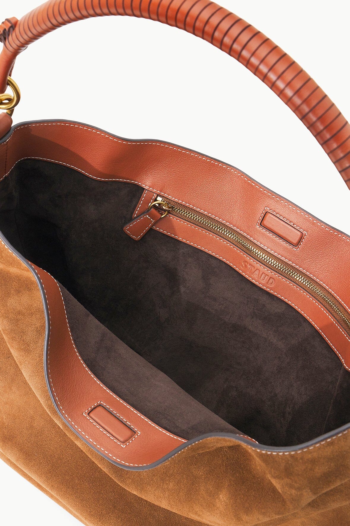 PERRY HOBO BAG TAN SUEDE