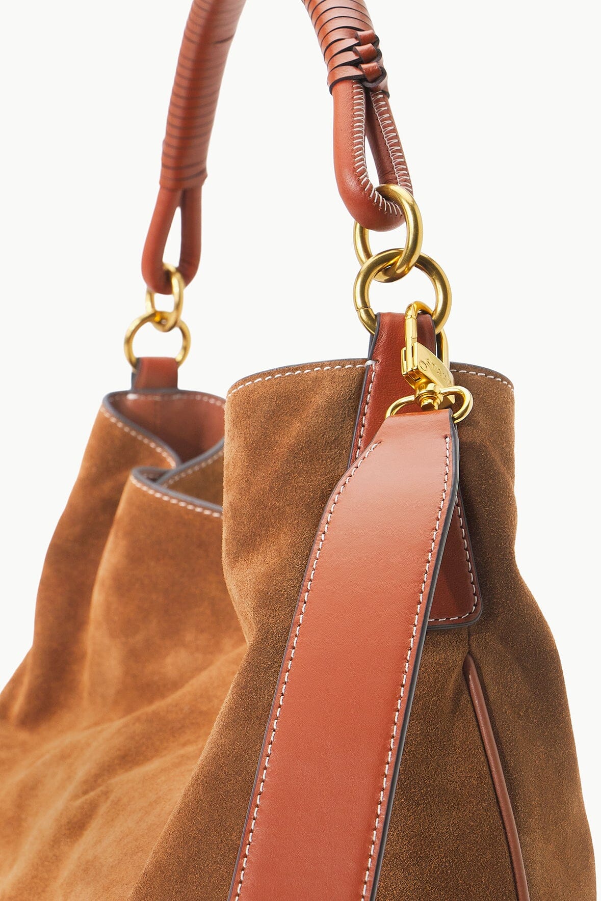 PERRY HOBO BAG TAN SUEDE