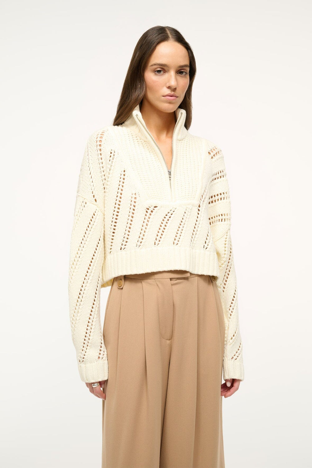 CROPPED HAMPTON SWEATER IVORY