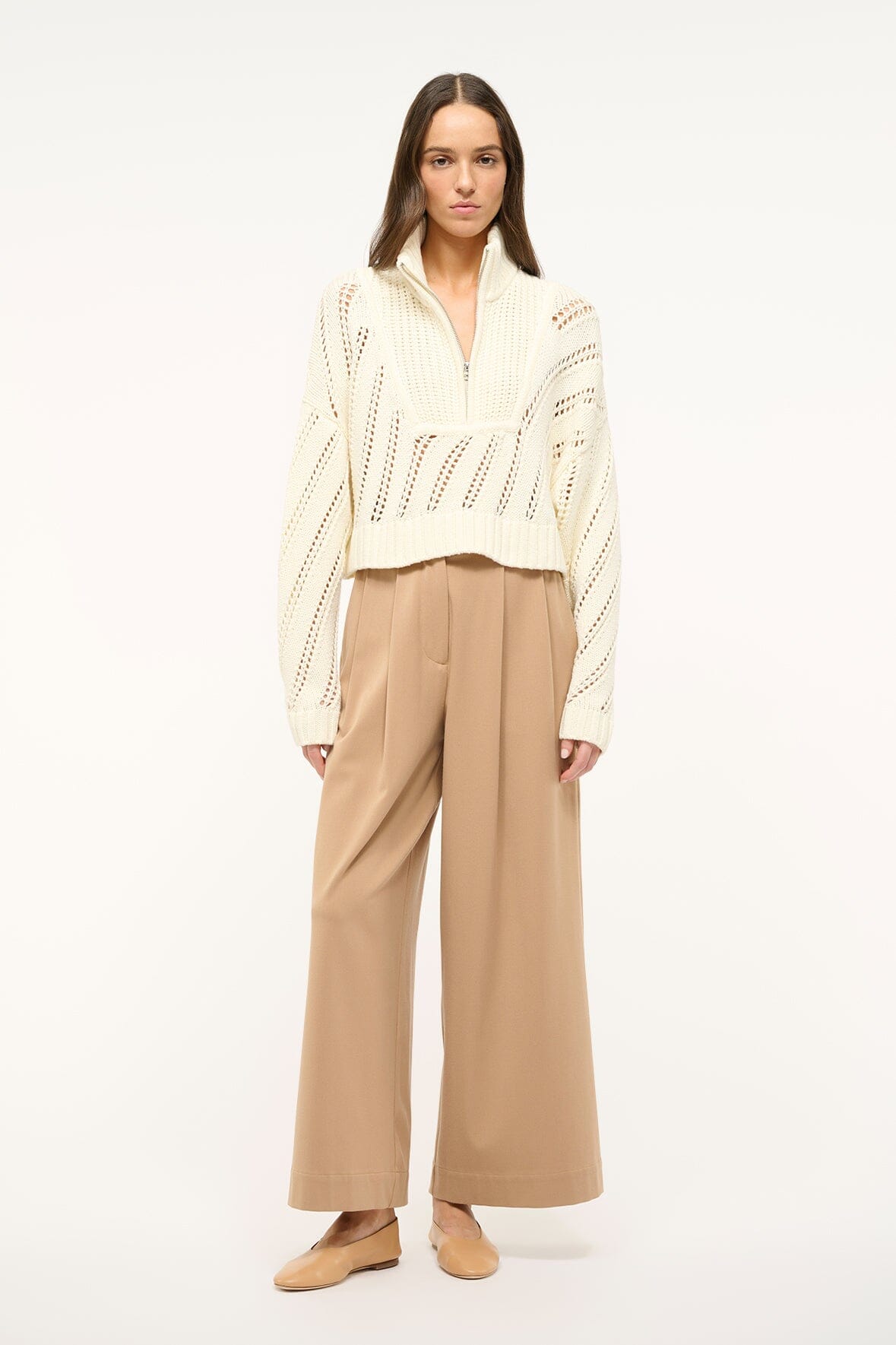 CROPPED HAMPTON SWEATER IVORY
