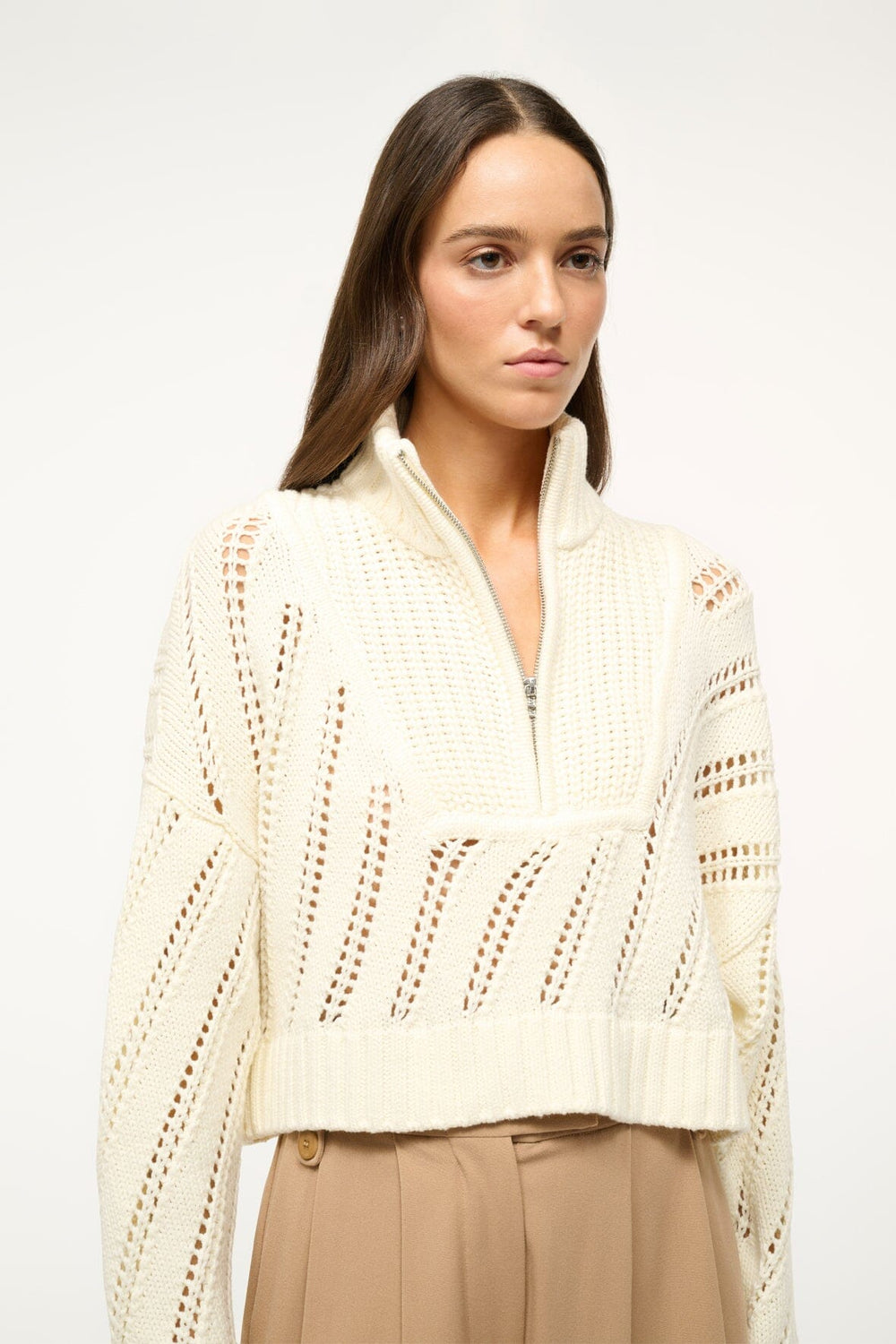 CROPPED HAMPTON SWEATER IVORY