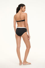 DEVON HIGH RISE BIKINI BOTTOM BLACK WHITE