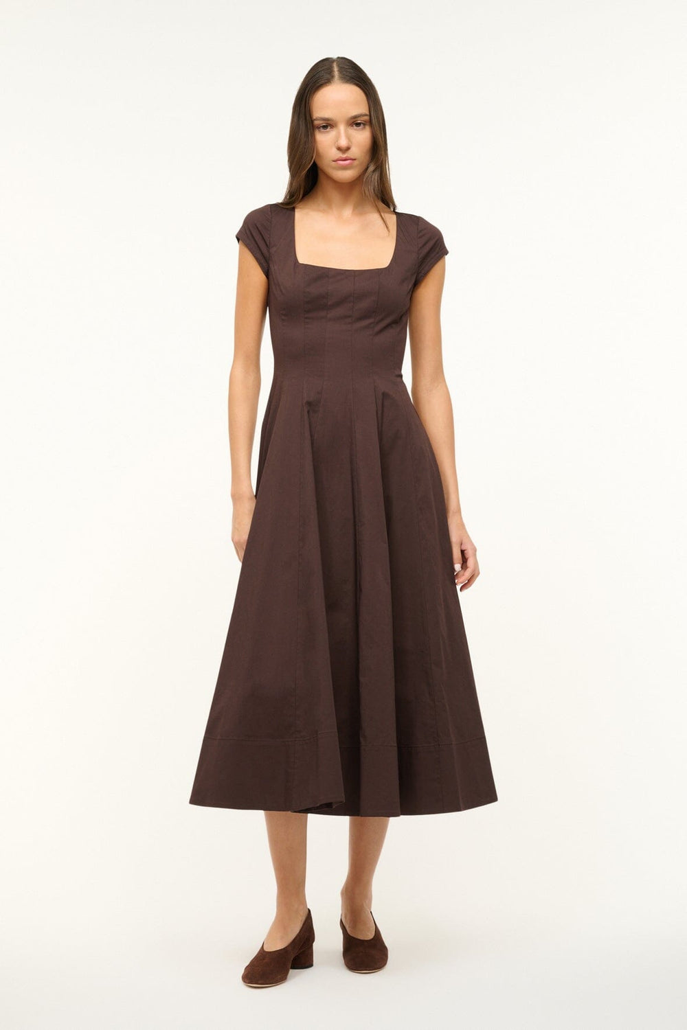 SHORT SLEEVE WELLS DRESS EARTH