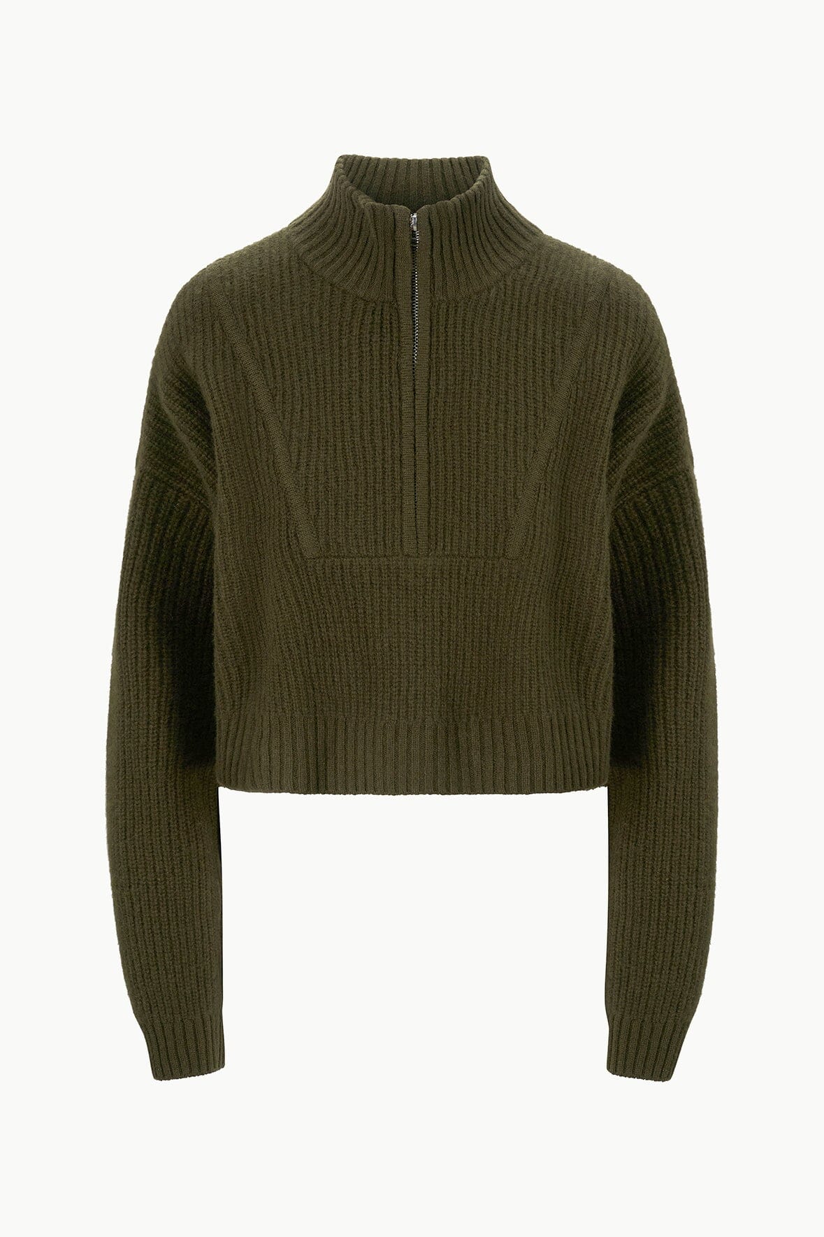 CASHMERE CROPPED HAMPTON SWEATER OLIVE