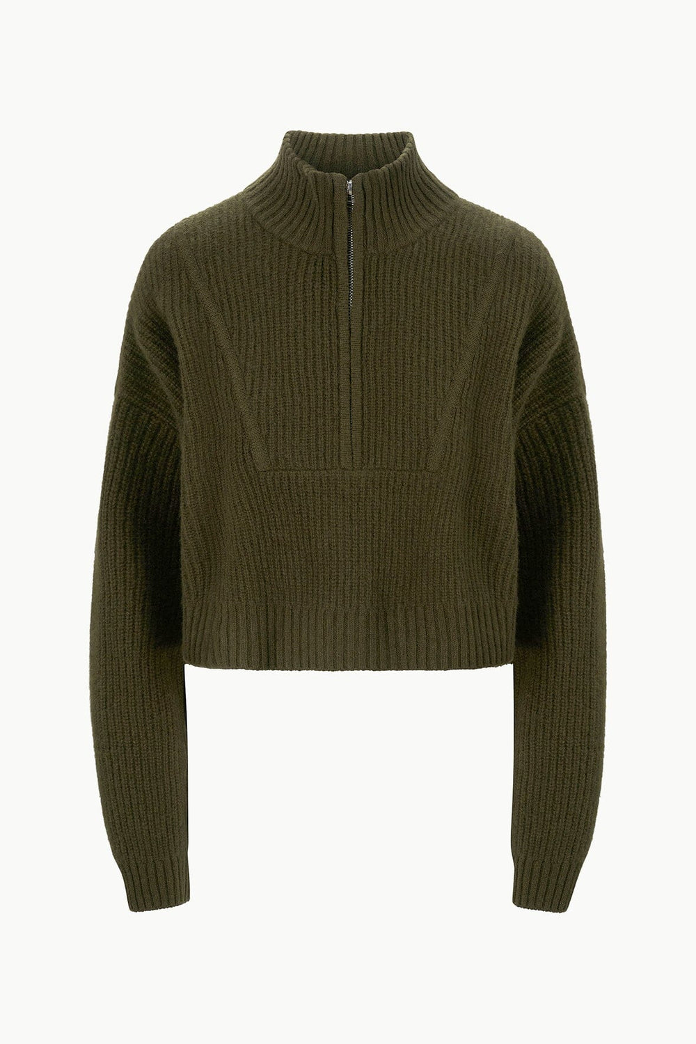 CASHMERE CROPPED HAMPTON SWEATER OLIVE