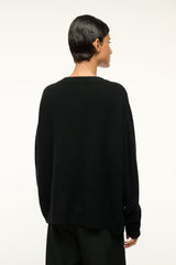 SERRANO CASHMERE RELAXED CREW BLACK