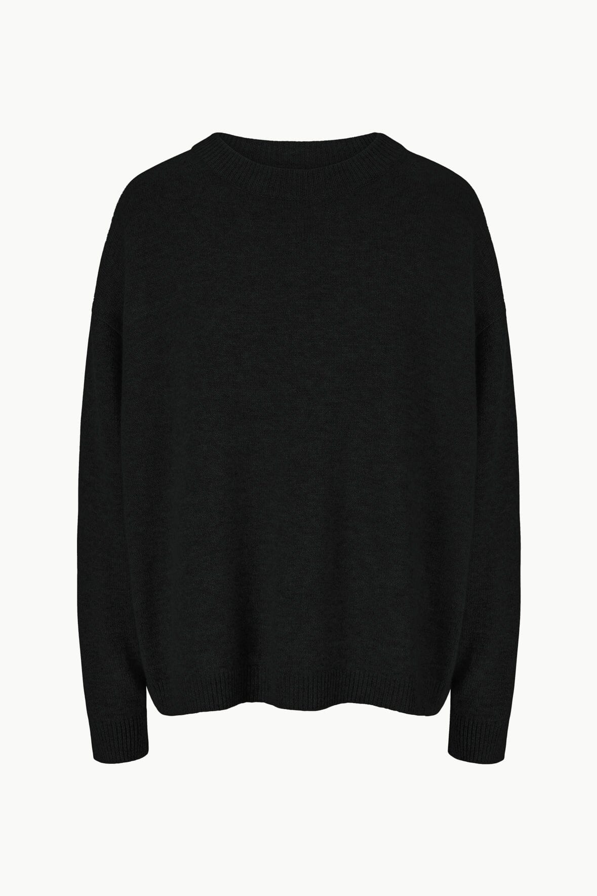 SERRANO CASHMERE RELAXED CREW BLACK