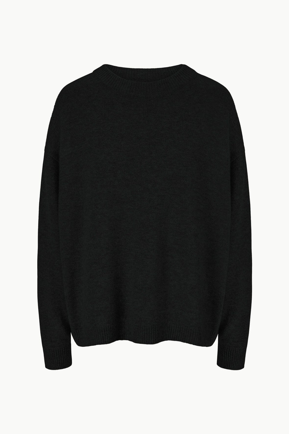 SERRANO CASHMERE RELAXED CREW BLACK