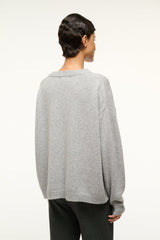 SERRANO CASHMERE RELAXED CREW HEATHER GREY