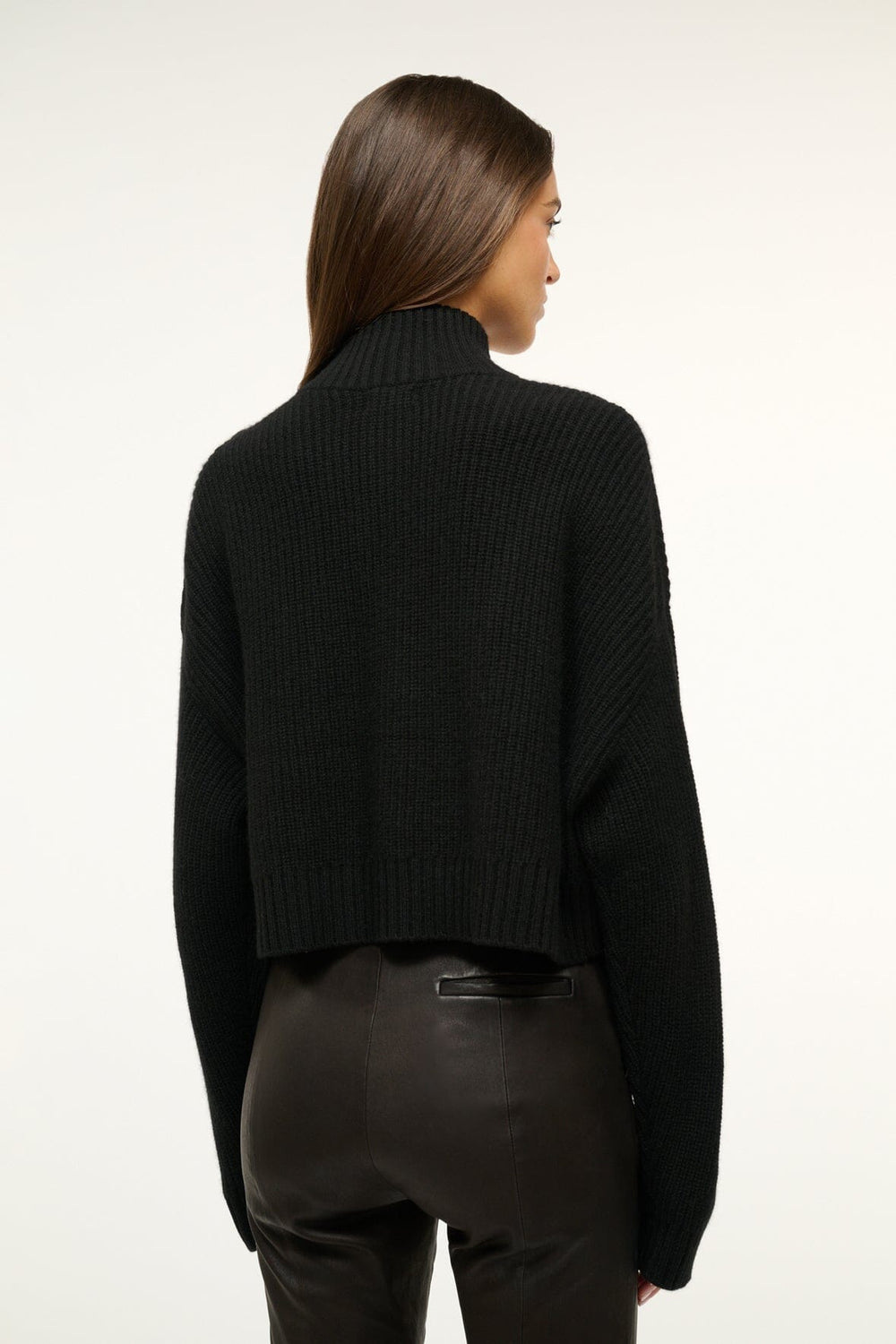CASHMERE CROPPED HAMPTON SWEATER BLACK