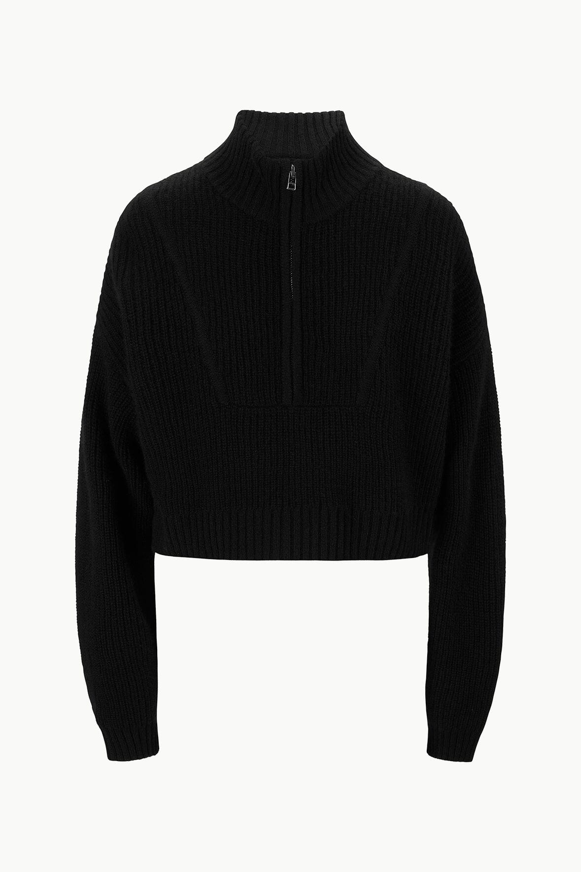 CASHMERE CROPPED HAMPTON SWEATER BLACK
