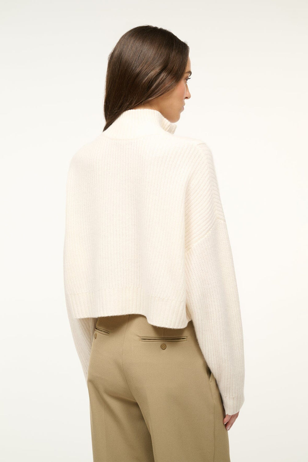 CASHMERE CROPPED HAMPTON SWEATER IVORY
