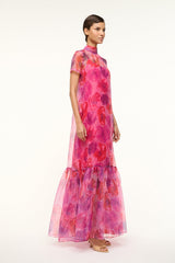 CALLUNA DRESS MAGENTA PAINTED FLORAL