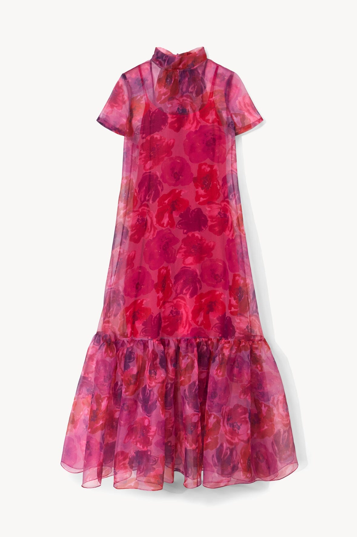 CALLUNA DRESS MAGENTA PAINTED FLORAL