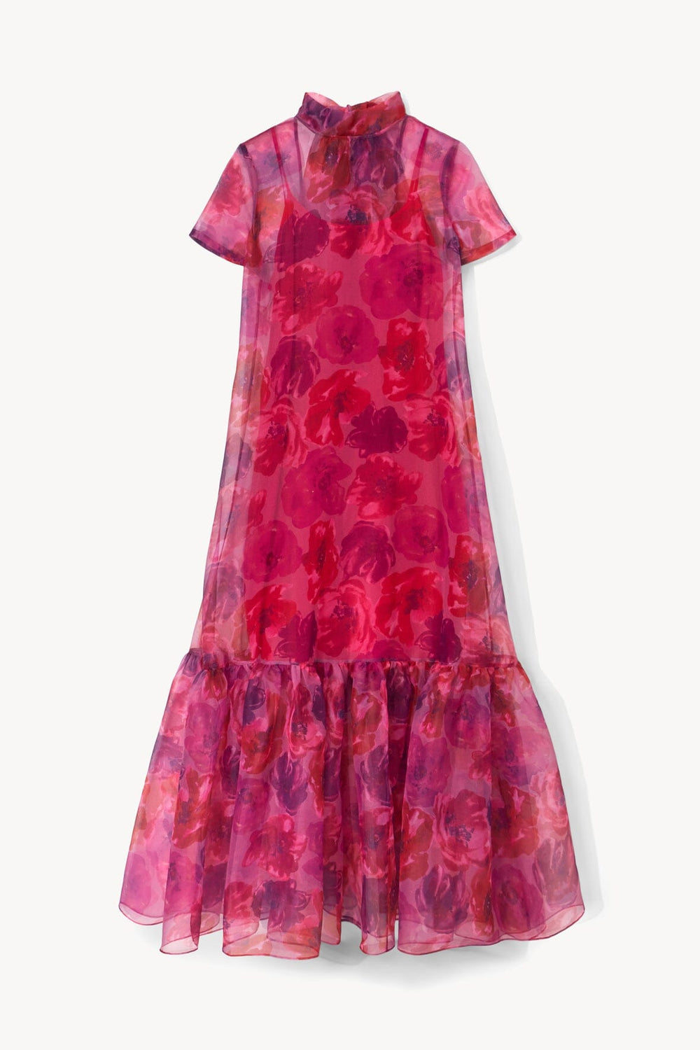 CALLUNA DRESS MAGENTA PAINTED FLORAL