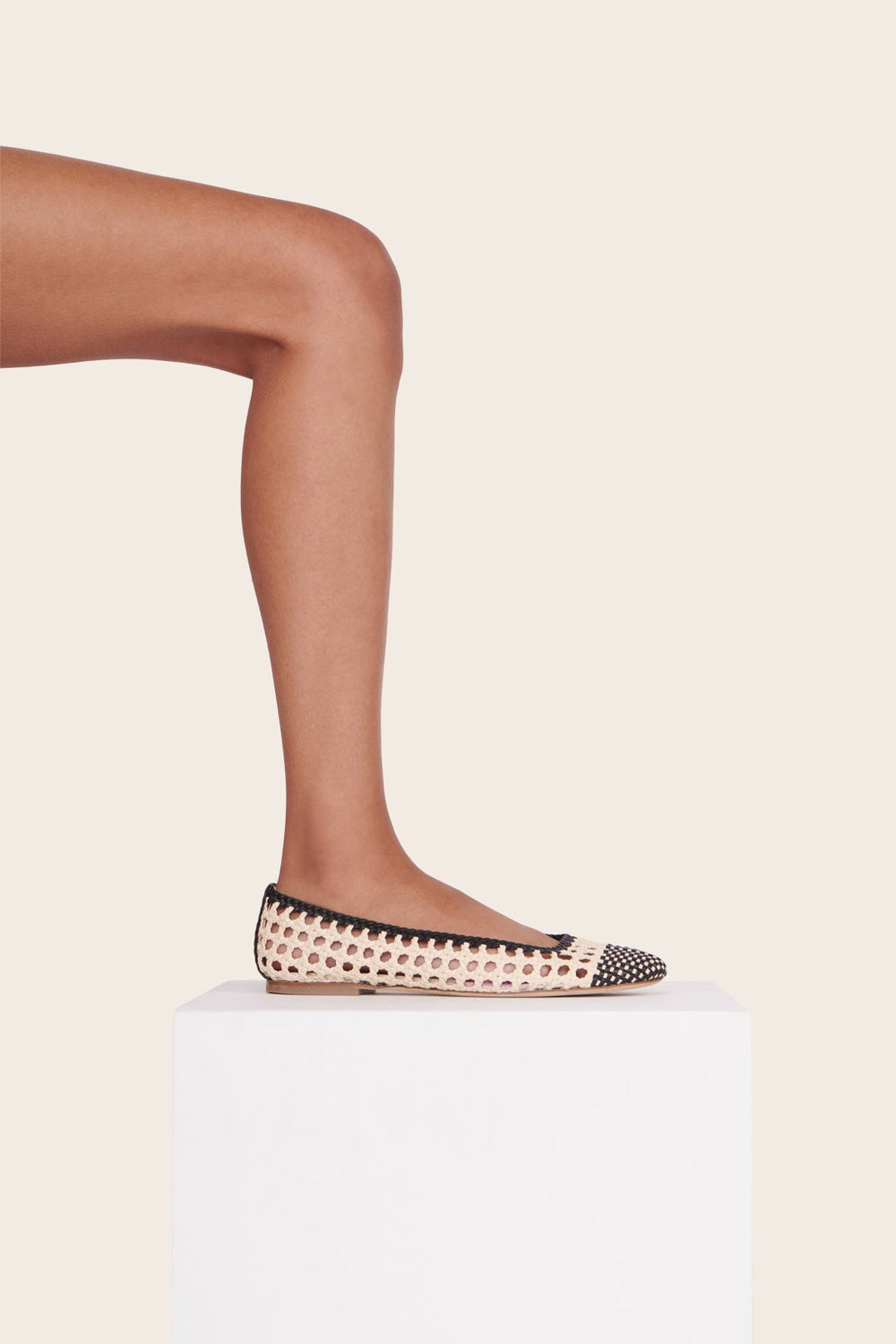 NELL CROCHET BALLERINA CREAM BLACK