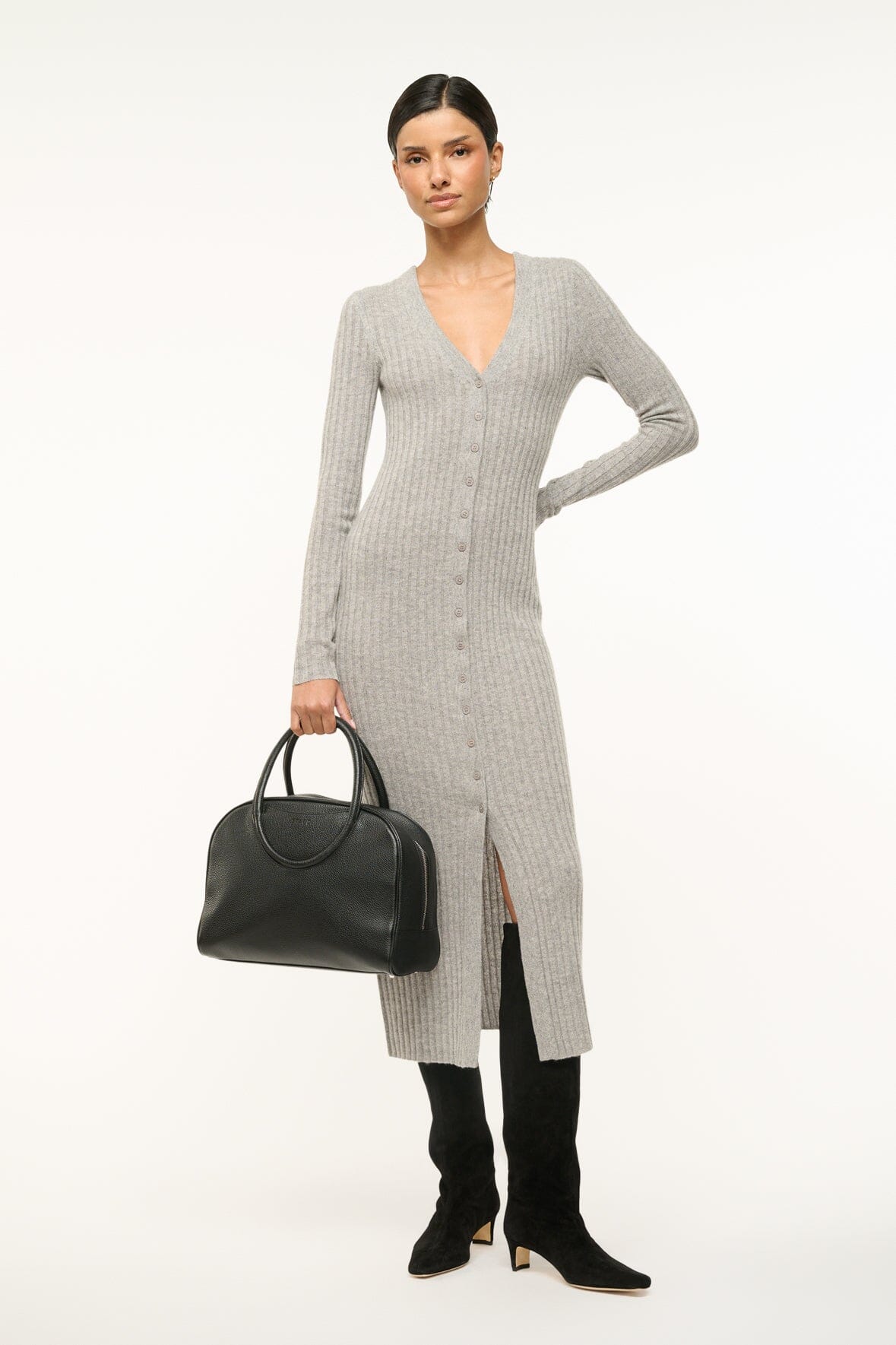 SHOKO CASHMERE SWEATER HEATHER GREY