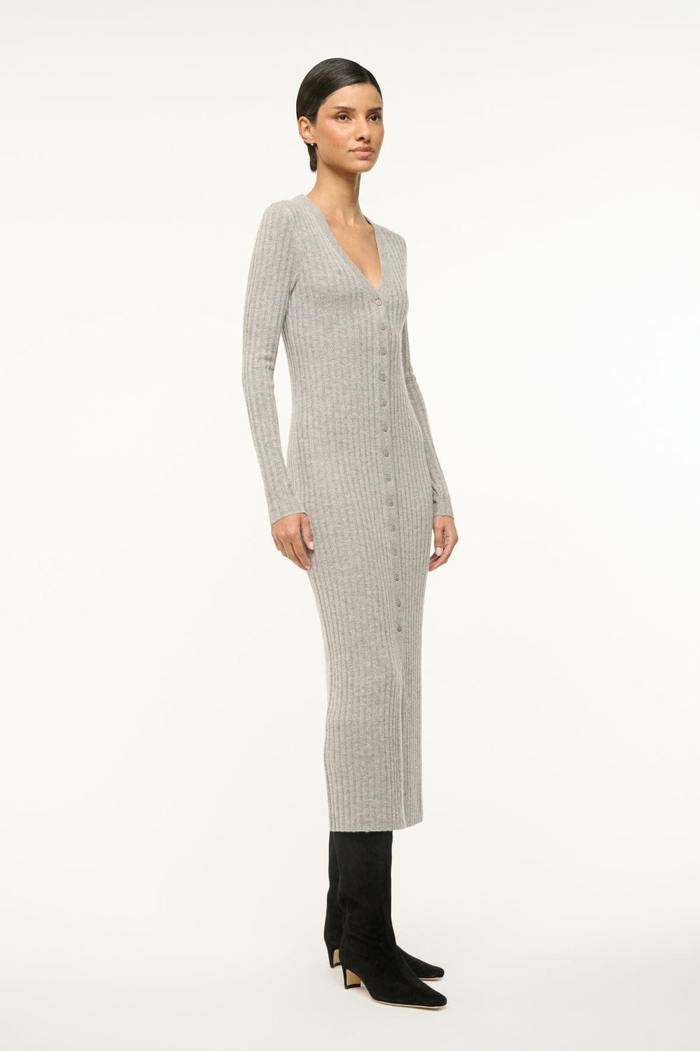 SHOKO CASHMERE SWEATER HEATHER GREY
