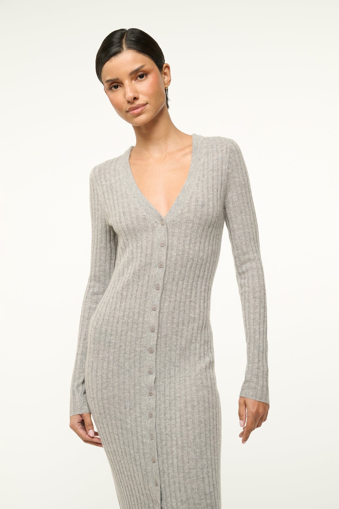 SHOKO CASHMERE SWEATER HEATHER GREY