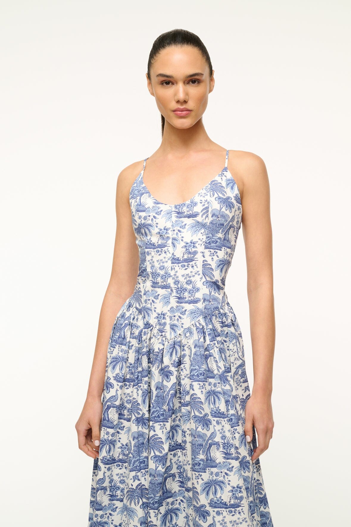 DENA DRESS BLUE TOILE