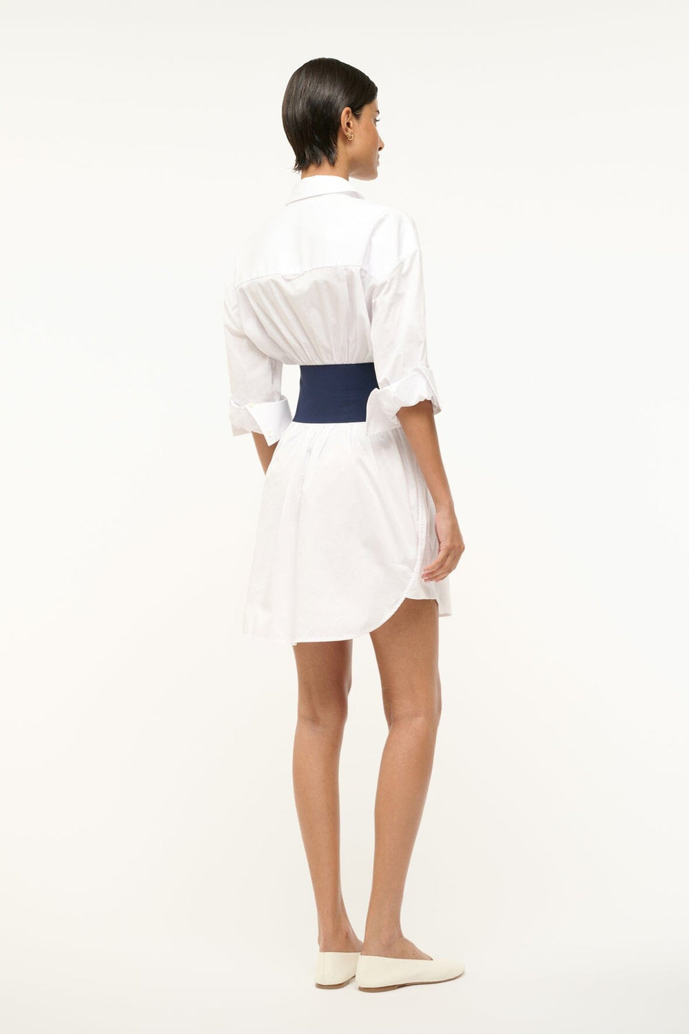 MICHELLE DRESS WHITE NAVY