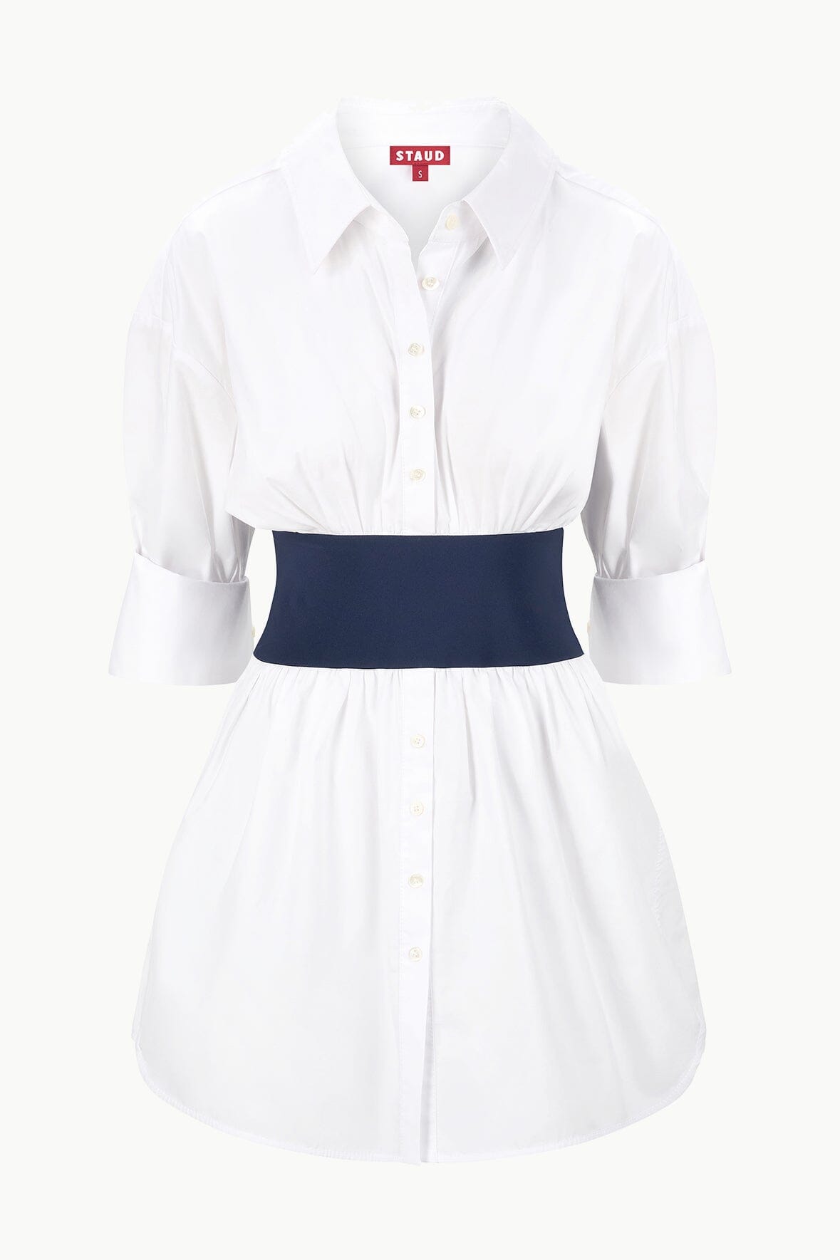 MICHELLE DRESS WHITE NAVY